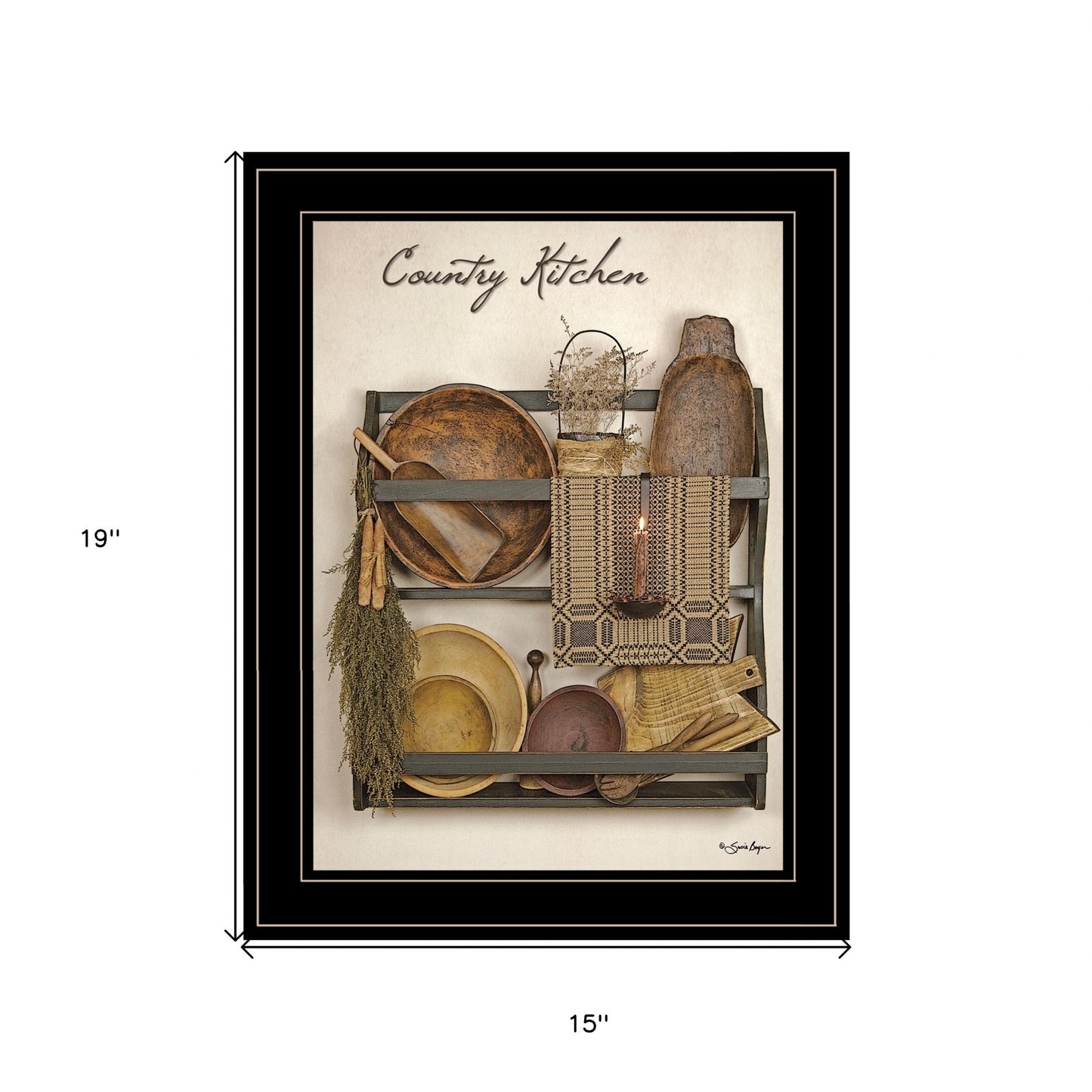 Country Kitchen 13 Black Framed Print Kitchen Wall Art-4