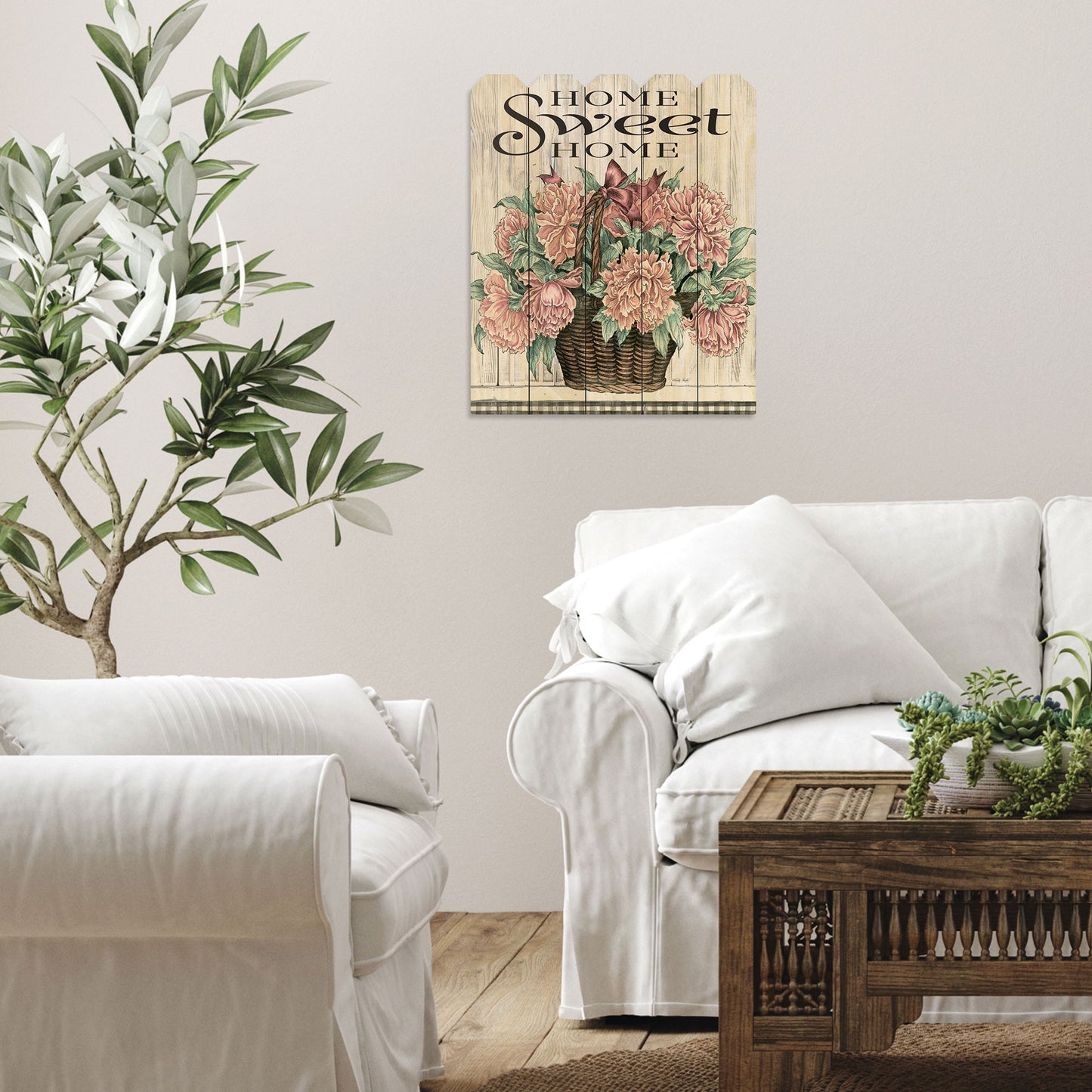 Home Sweet Home Peonies Unframed Print Wall Art-3