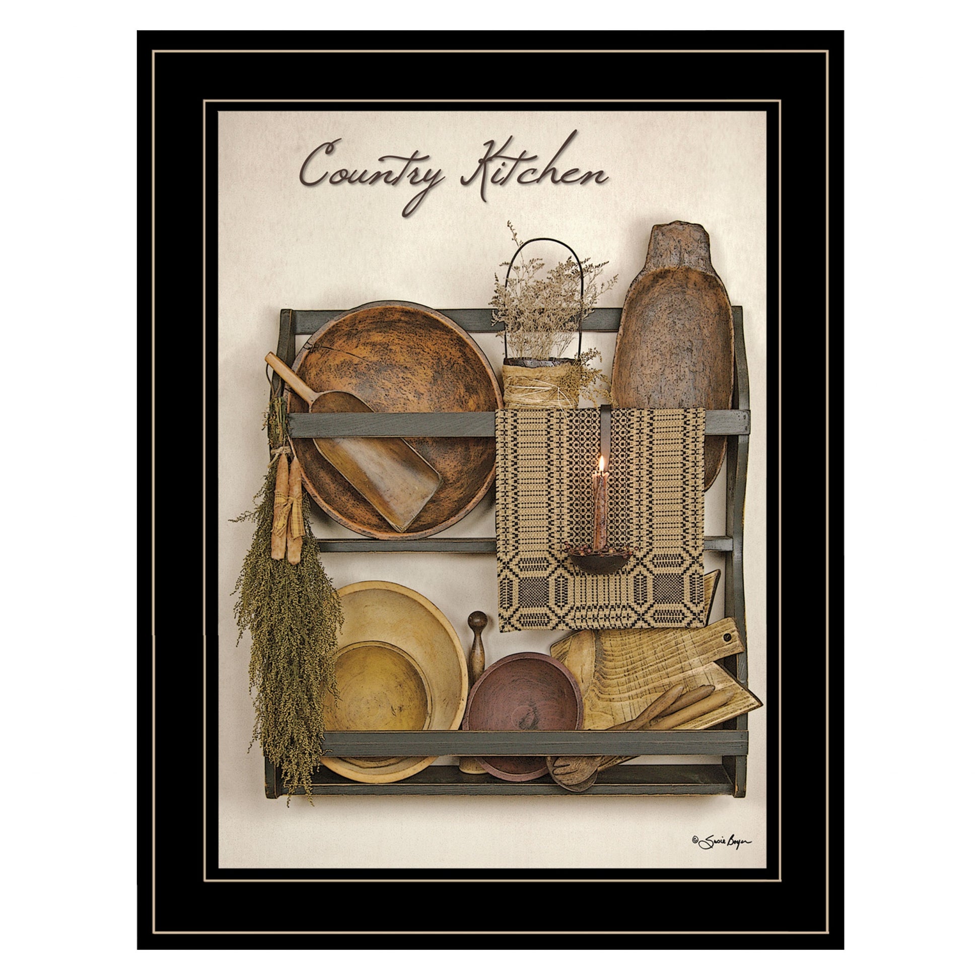 Country Kitchen 13 Black Framed Print Kitchen Wall Art-1