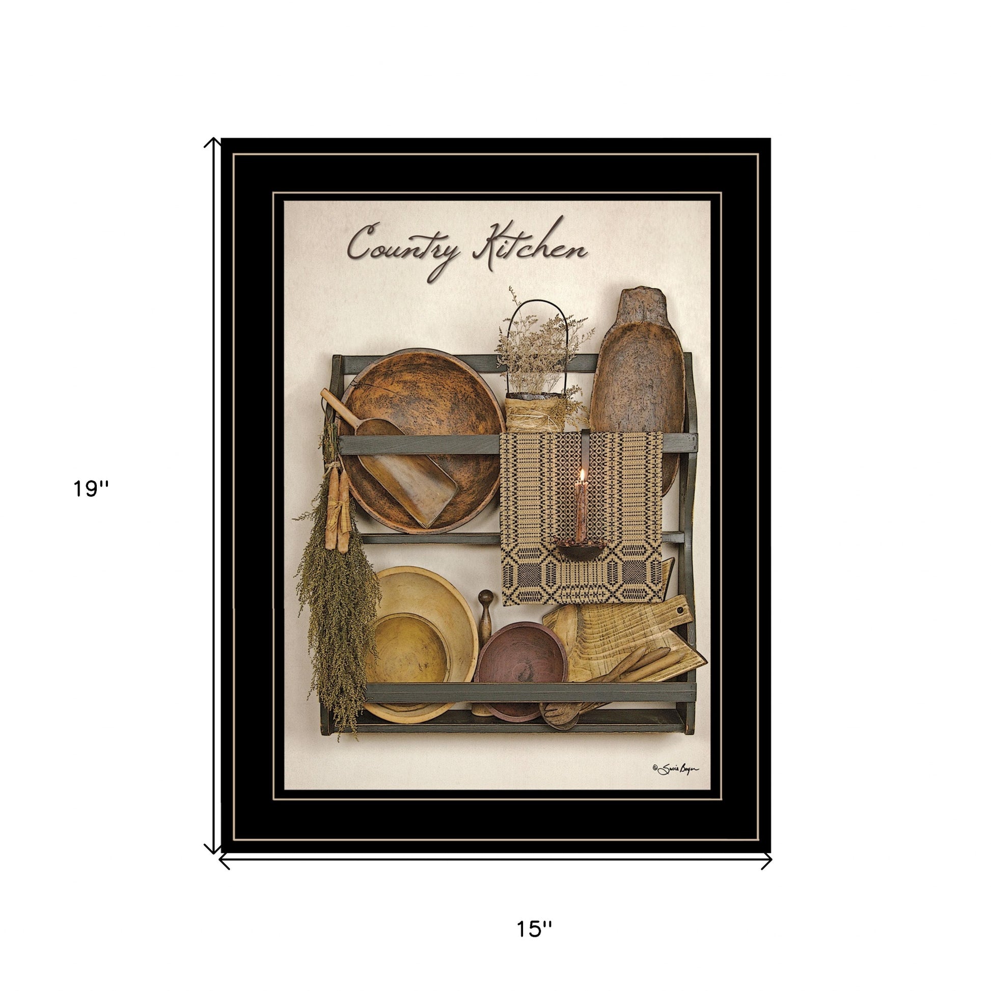 Country Kitchen 13 Black Framed Print Kitchen Wall Art-4