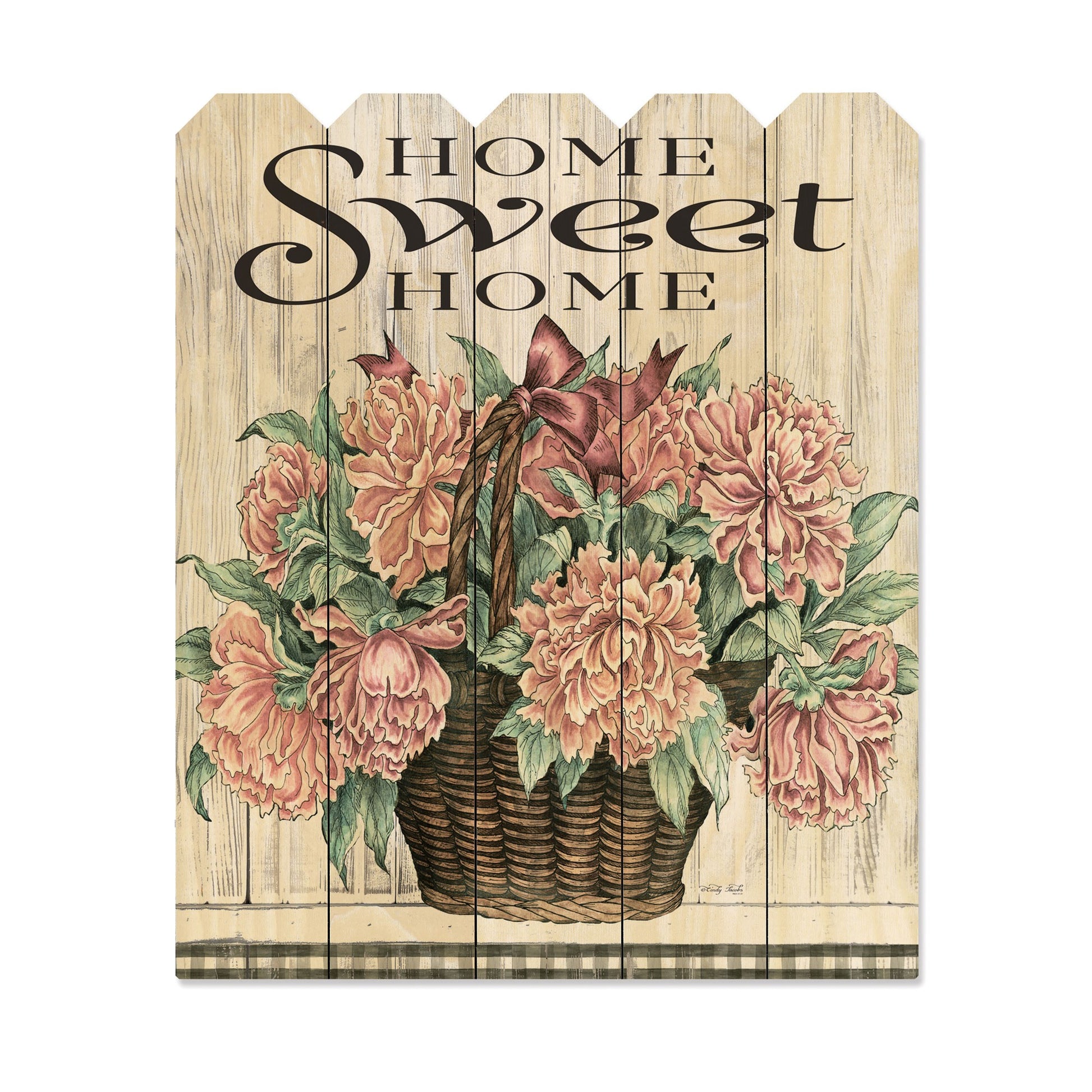 Home Sweet Home Peonies Unframed Print Wall Art-1