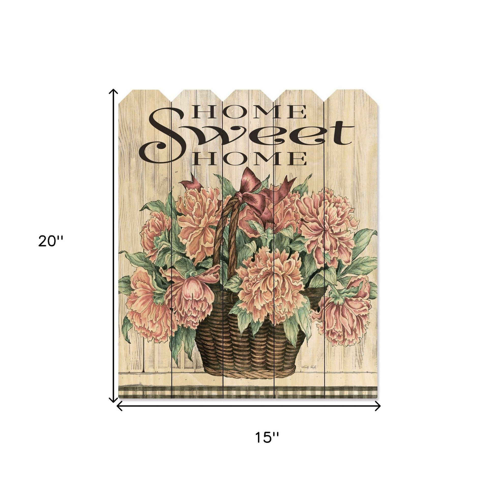 Home Sweet Home Peonies Unframed Print Wall Art-4