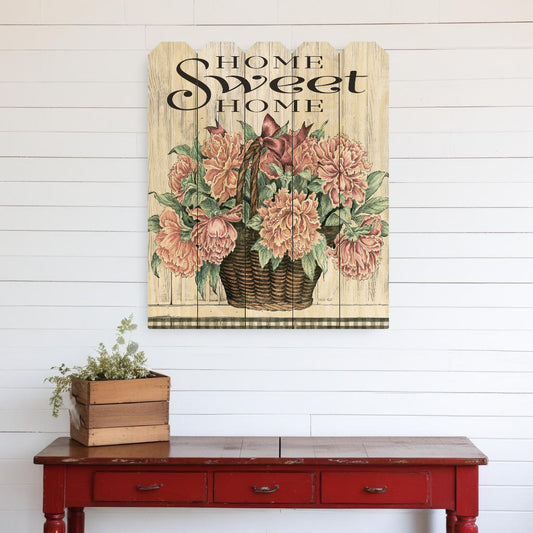 Home Sweet Home Peonies Unframed Print Wall Art-0
